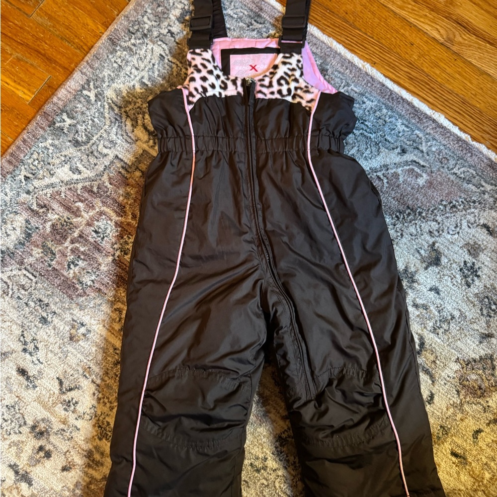 Kids brown and Pink Snow Bib